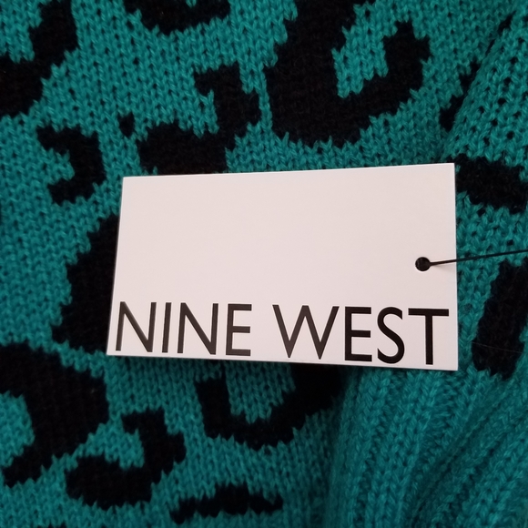 Nine West Green Leopard Sweater - Picture 2 of 12